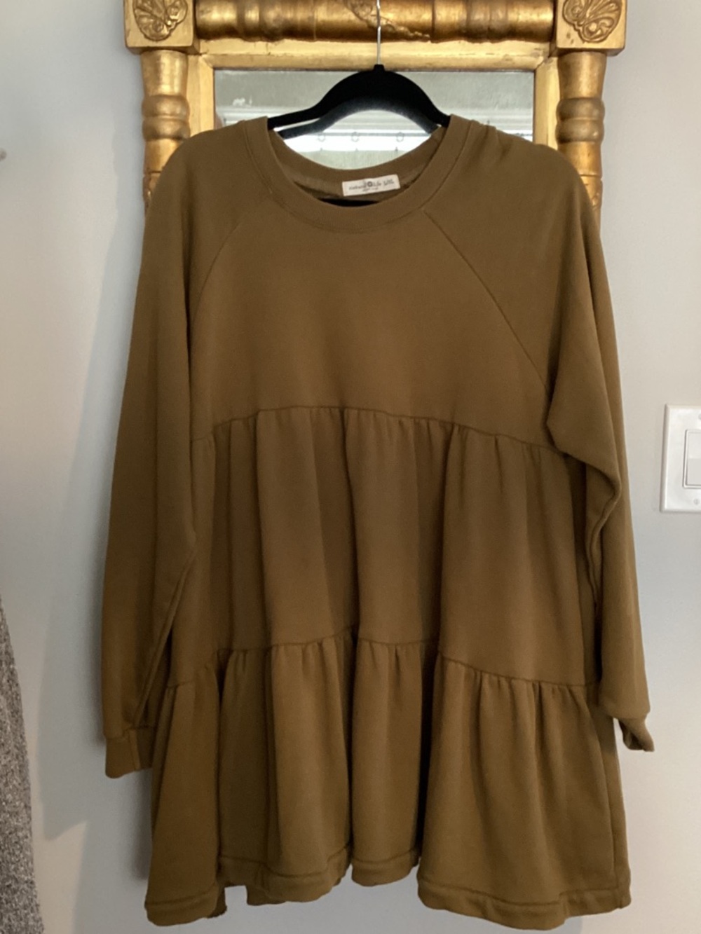 Natural Life sweatshirt tunic/ mini dress army green L/XL